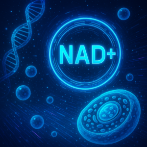 Biological representation of an NAD+ injection and NAD IV therapy for energy and anti-aging benefits