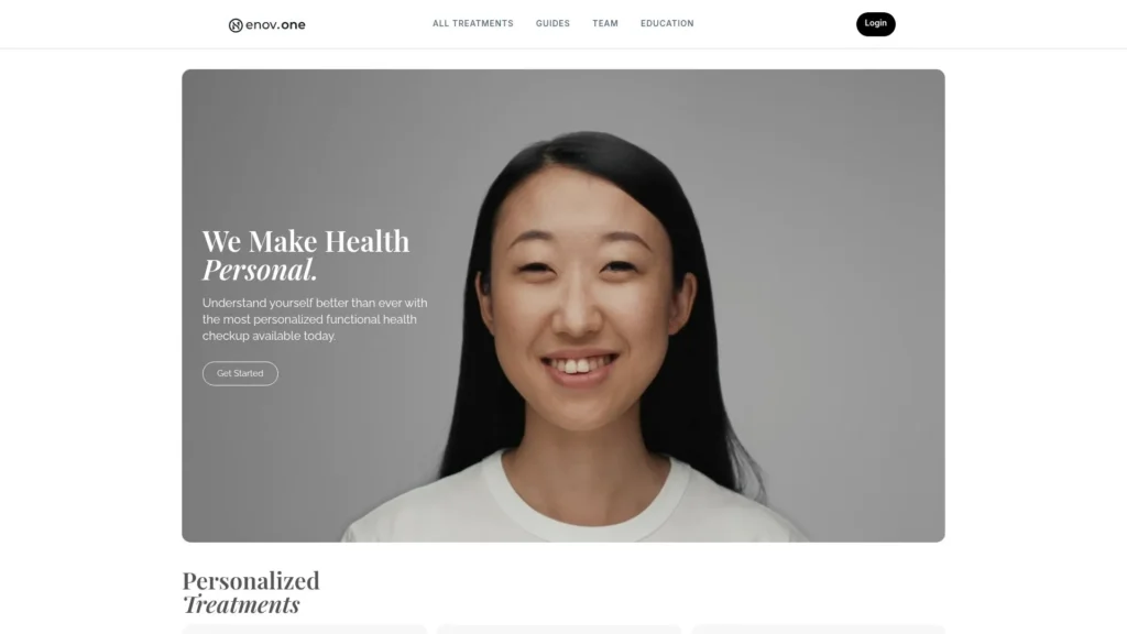 Screenshot from our homepage showing how we make health personal.