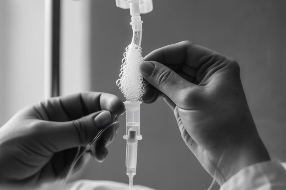 how much air in an iv line is safe